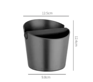 Coffee Grind Knock Box Container Anti Slip Coffee Dump Bin Household Cafe Tools (Black)