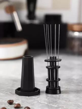 Bincoo Espresso Coffee Stirrer with Base Stand Professional Coffee Needle Distribution Tool
