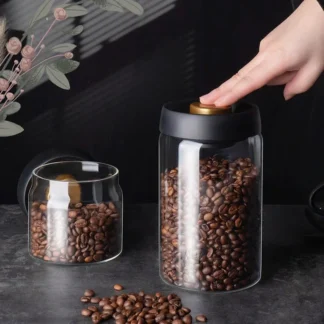 Vacuum Coffee Beans Storage Bottles - جرة زجاج حافظة للقهوة
