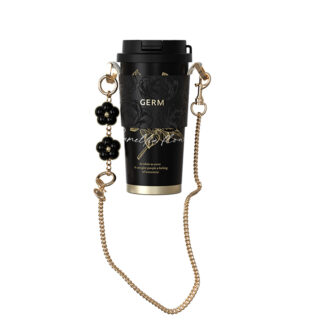 GERM Coffee Straw Cup Camellia Shining Vacuum Tumbler - Black